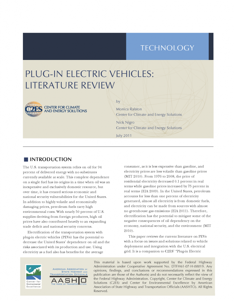 Literature review of electric vehicle technology