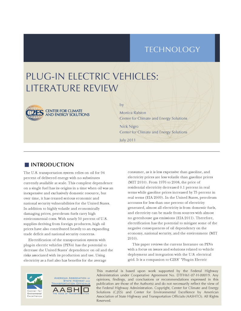 literature review of electric vehicles