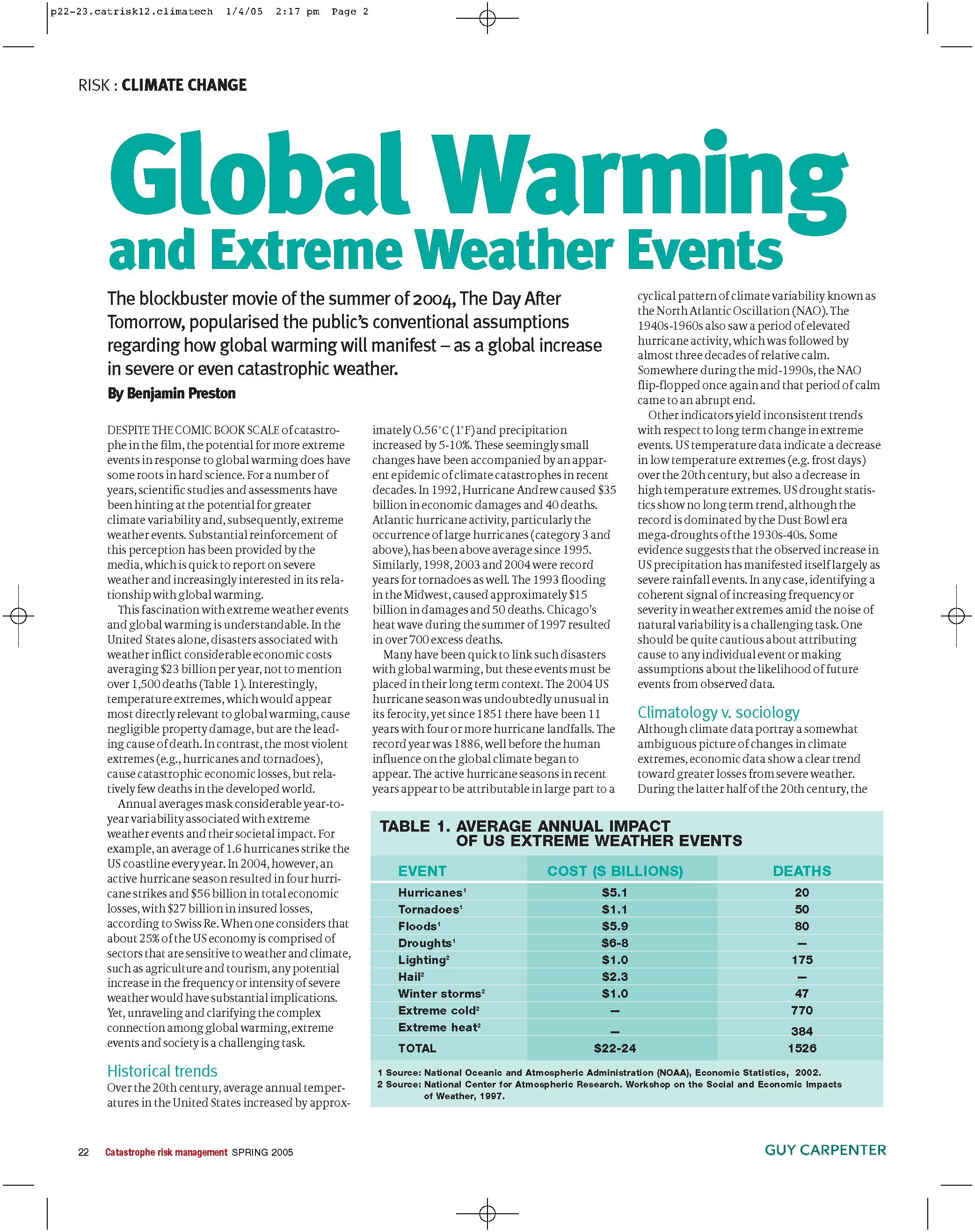 article review on global warming