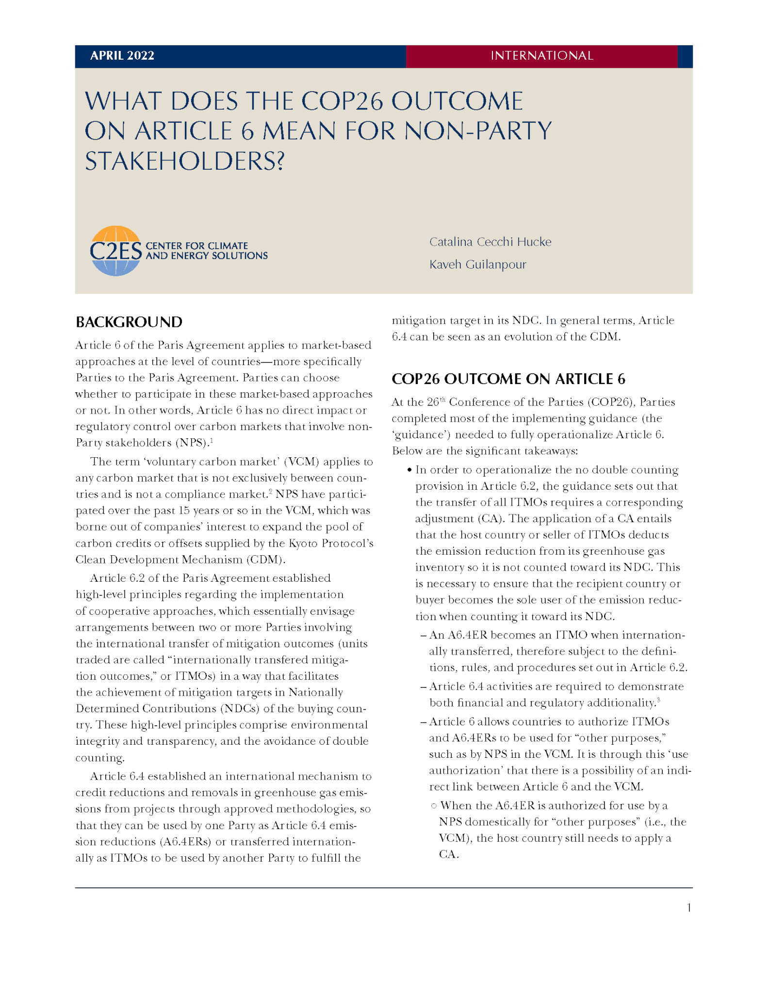 What Does The COP26 Outcome On Article 6 Mean For Non Party Stakeholders Center For Climate 