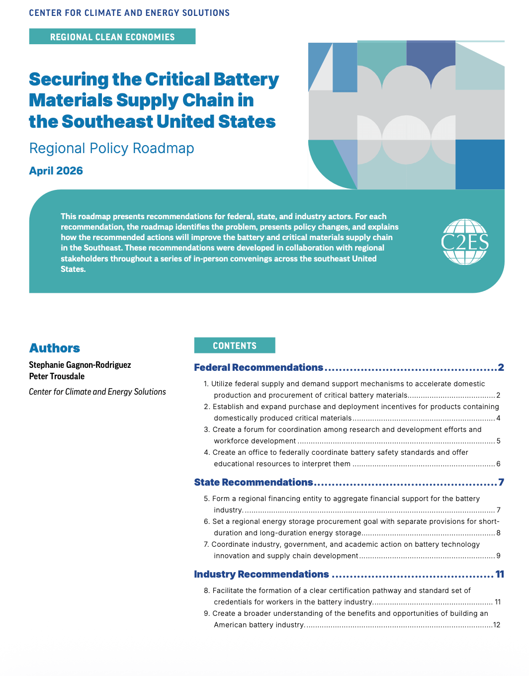 Securing the Critical Battery Materials Supply Chain in the Southeast ...